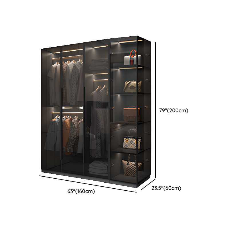 Midnight Black Unattached Lumber Armoire Cabinet with Soft Close Door, Interior Shelves, Clothing Rod and Soft Close Drawer - image 14