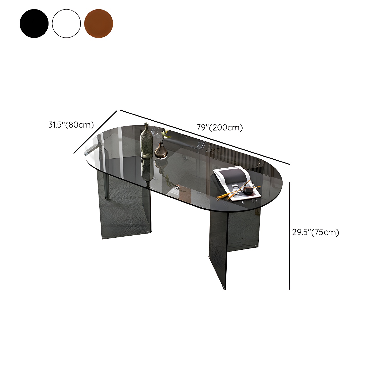 Modern Tempered Glass Dining Table Glass Base for Dining Room - image 25