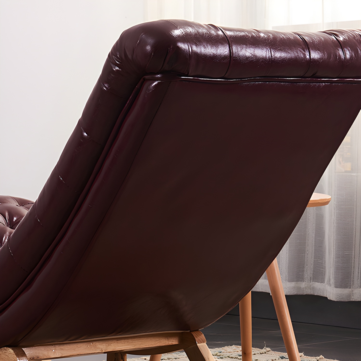 Indoor Leisure Chaise Chair Modern Wooden Upholstered Rocking Chair - image 14