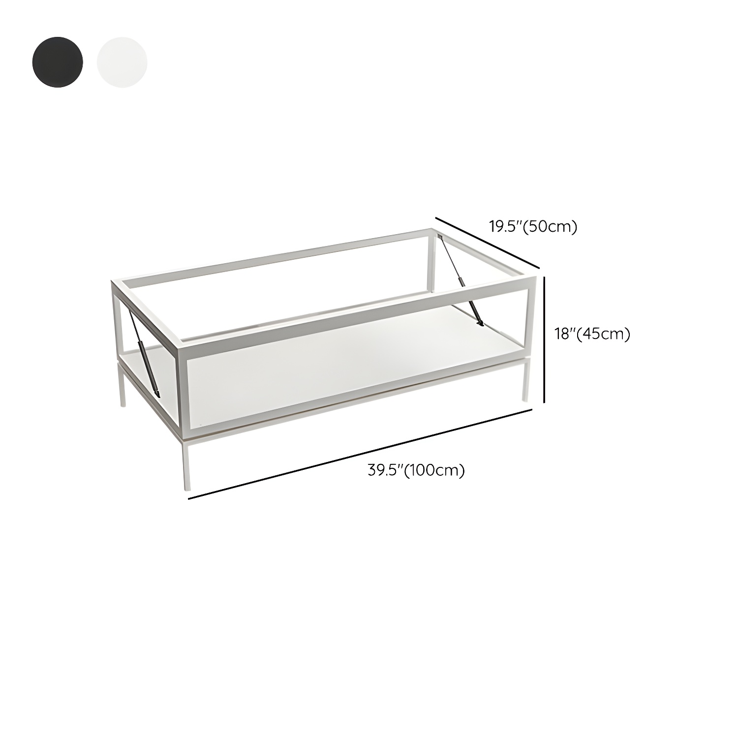 Rectangle Glass Top Coffee Cocktail Table Tranparent Contemporary with Metal Base - image 16