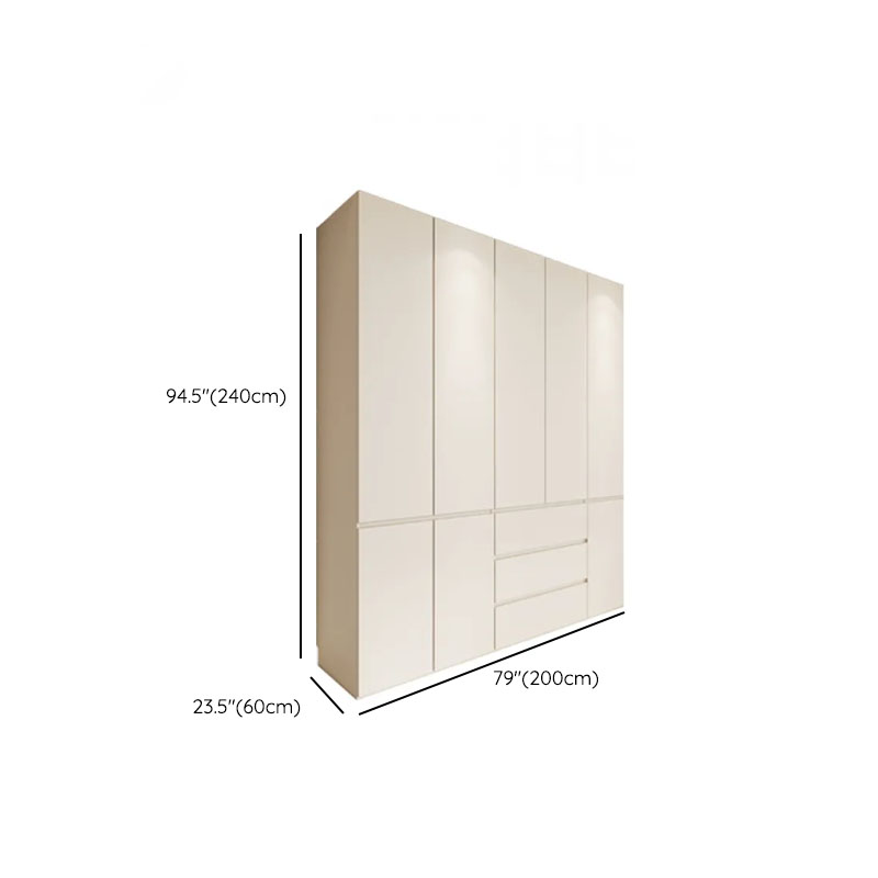 Beige Manufactured Wood Independent Wardrobe Closet with Soft Close Drawer, Soft Close Door, Interior Shelves, and Articulated Mechanism - image 19