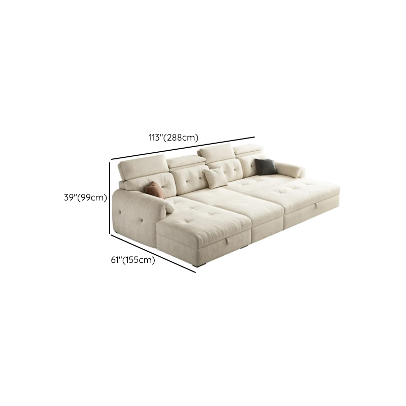 Straight White Sofa Recliner with Under-seat-storage and Stitch-tufted Design in Horizontal Orientation - image 10