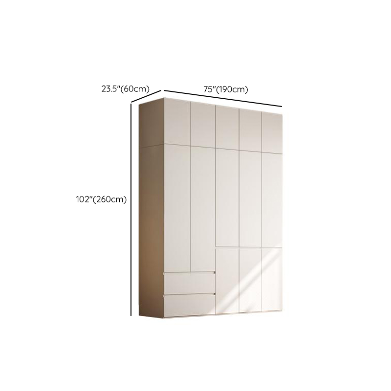 Chalk Modern Natural Wood Standalone Almirah with Soft Close Drawer, Interior Shelves, and Hanging Rod - image 32