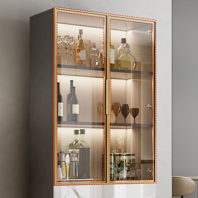 Modern-Style Glass Top Rectangular Accent Cabinet White.Drawer included, No Exterior Shelves - image 4