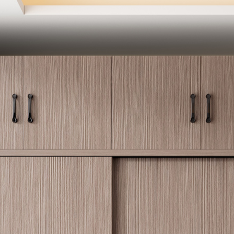 Sleek Natural Finish Modern Wooden Standalone Wardrobe Closet with Soft Close Features and Hanging Rod - image 5