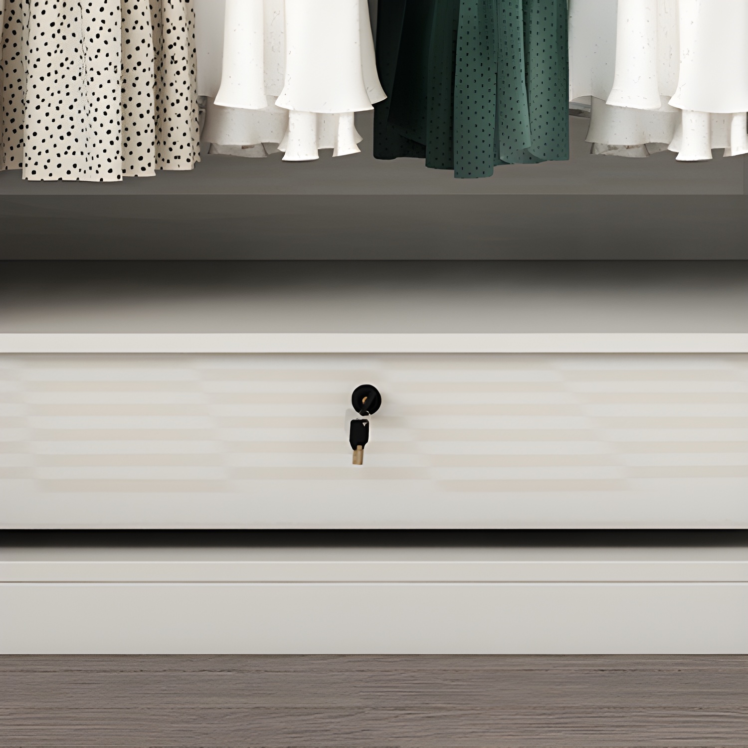 Hinged Wardrobe Armoire with Shelves White Wardrobe Closet for Home - image 8