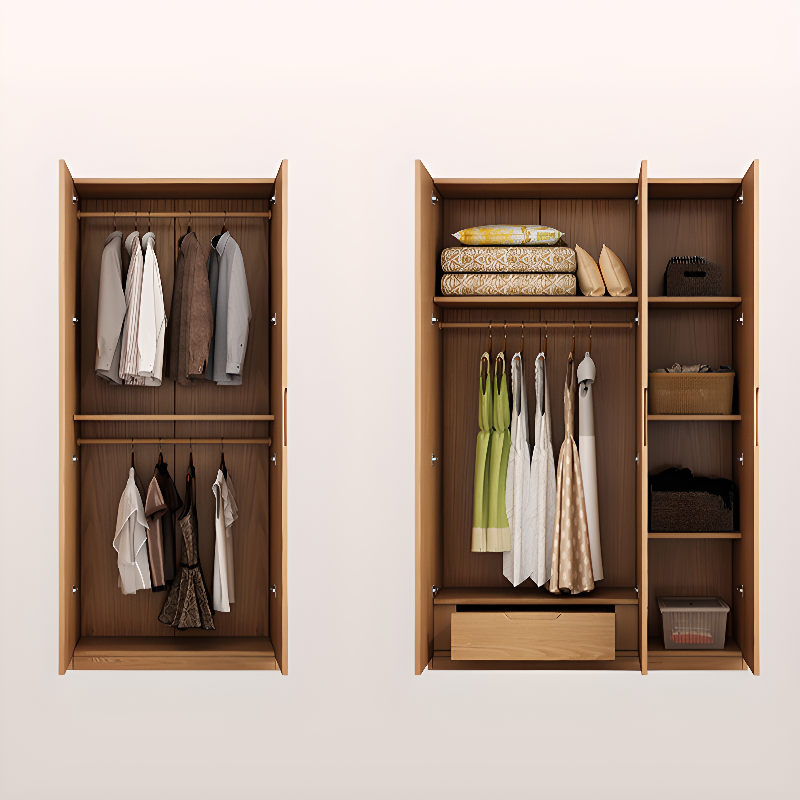 Unattached Natural Color Wardrobe/Non-Hanging Armoire with Gate - image 3