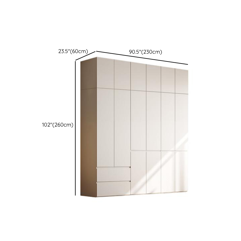 Chalk Modern Natural Wood Standalone Almirah with Soft Close Drawer, Interior Shelves, and Hanging Rod - image 34