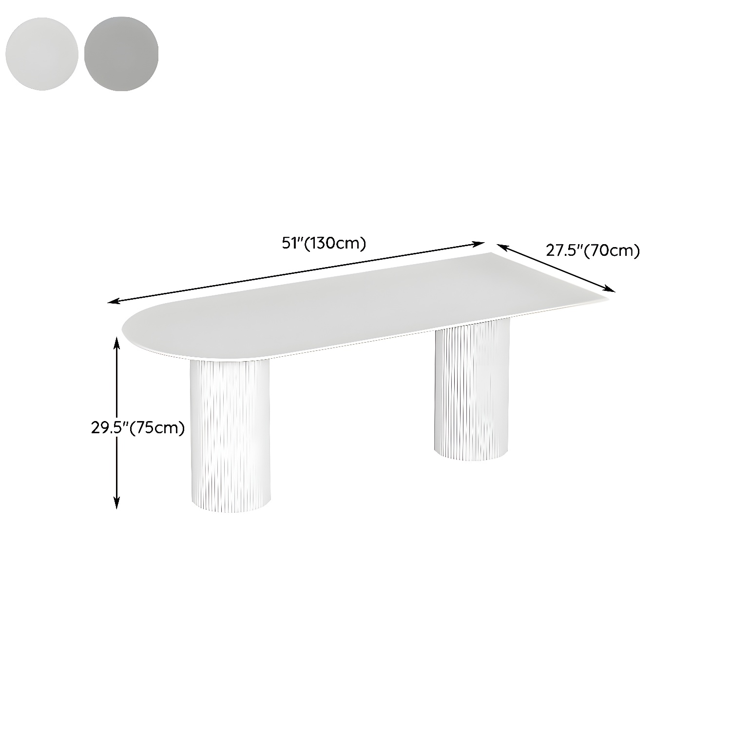 Stylish White Stone Kitchen & Dining Table with Adjoining Pedestal Base - image 20