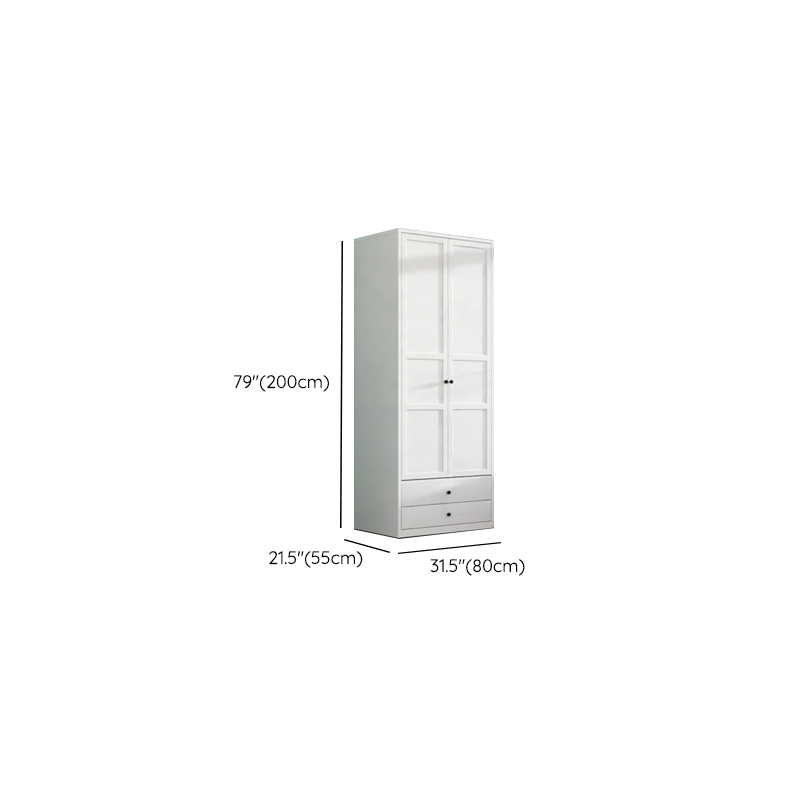 White Minimalist Steel Independent Wardrobe Closet with Interior Shelves and Clothing Rod - image 10