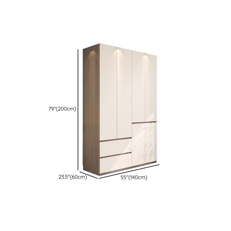 Beige Modish Armoire Cabinet in Manufactured Wood with Soft Close Drawer, Soft Close Door, Interior Shelves, and Clothing Rod - image 11