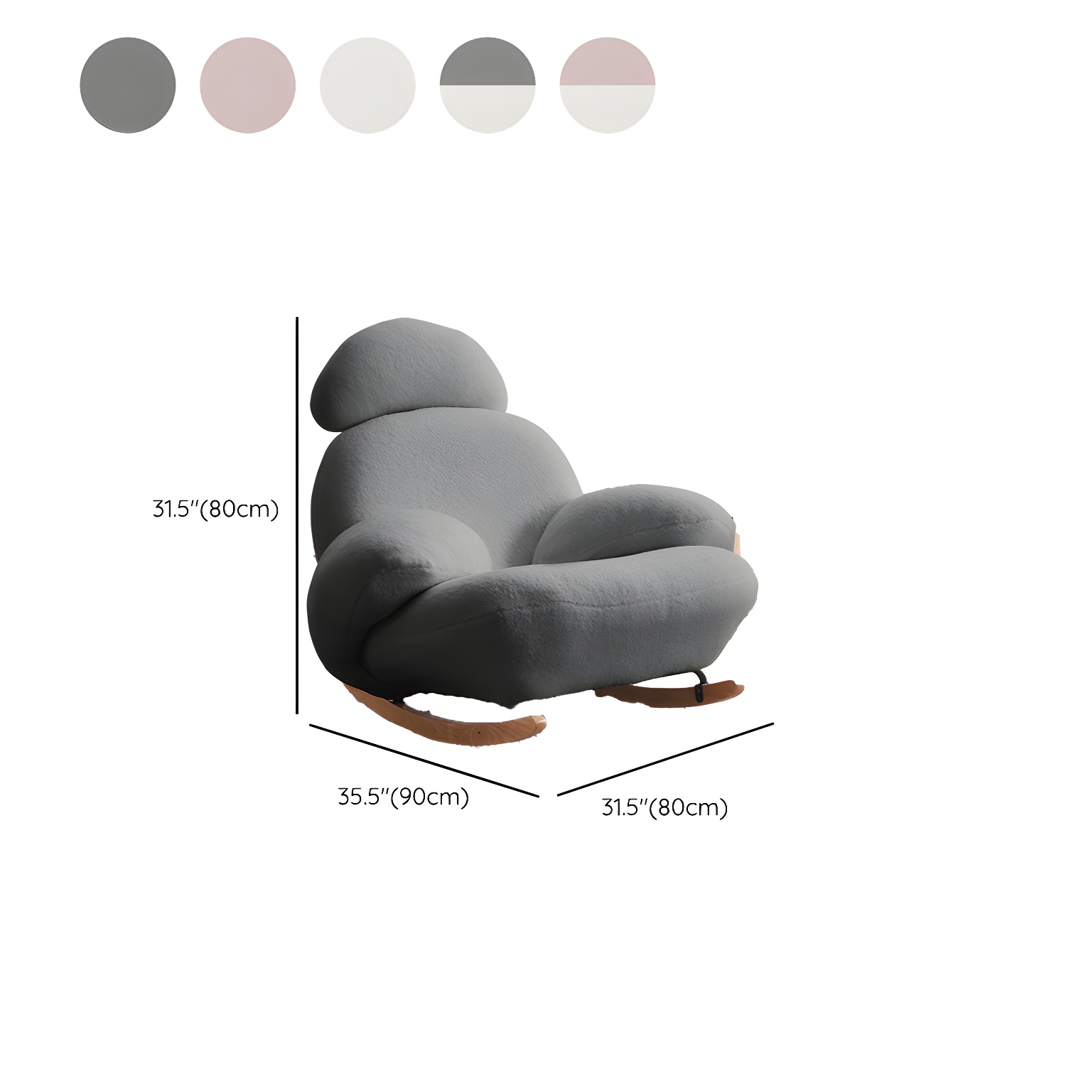 Spindle Living Room Contemporary Reclining Upholstered Rocking Accent Chair - image 29