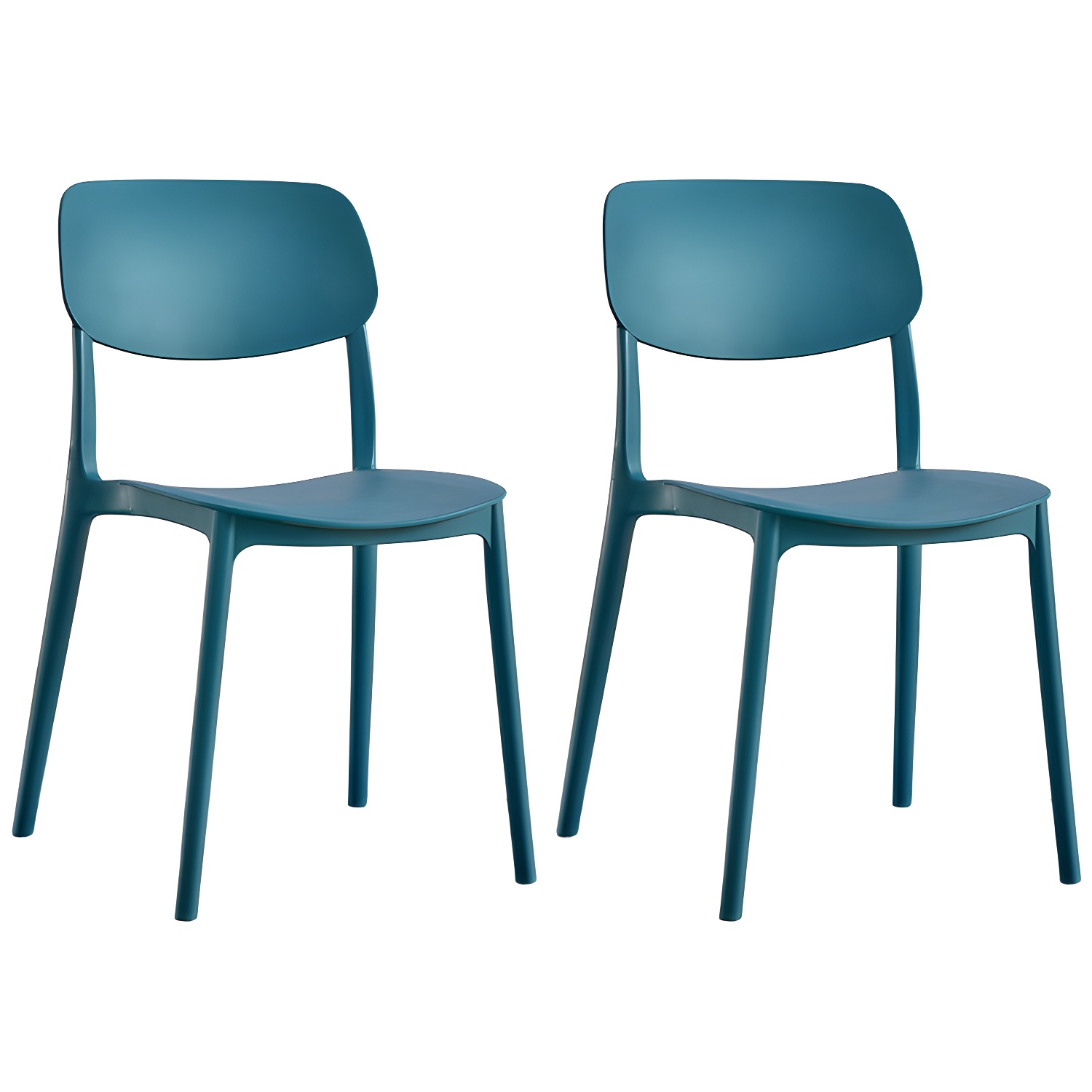 Scandinavian Stackable Armless Dining Chairs Plastic Open Back Dining Side Chair - image 3