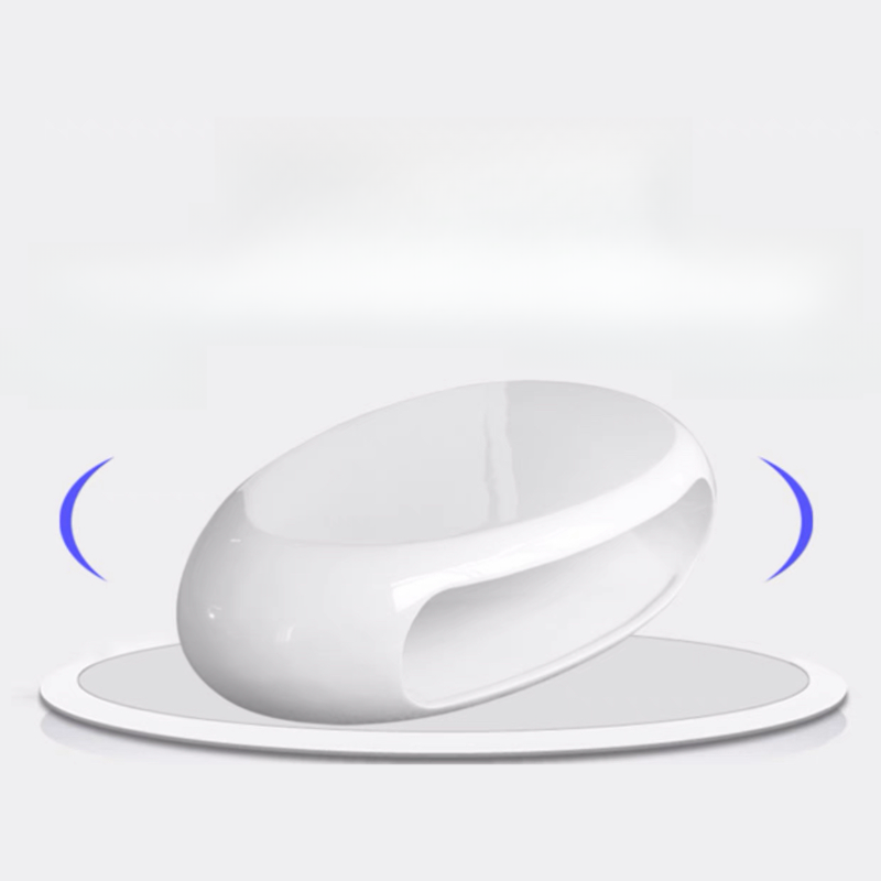 Simple Ink Oval/Rounded Hardened Glass Single Accent Table with Container & Abstract Base - image 15