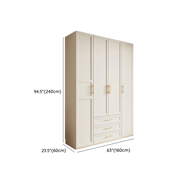White Minimalist Natural Wood Wardrobe Closet with Soft Close Drawer, Soft Close Door, Interior Shelves, and Clothing Rod - image 15