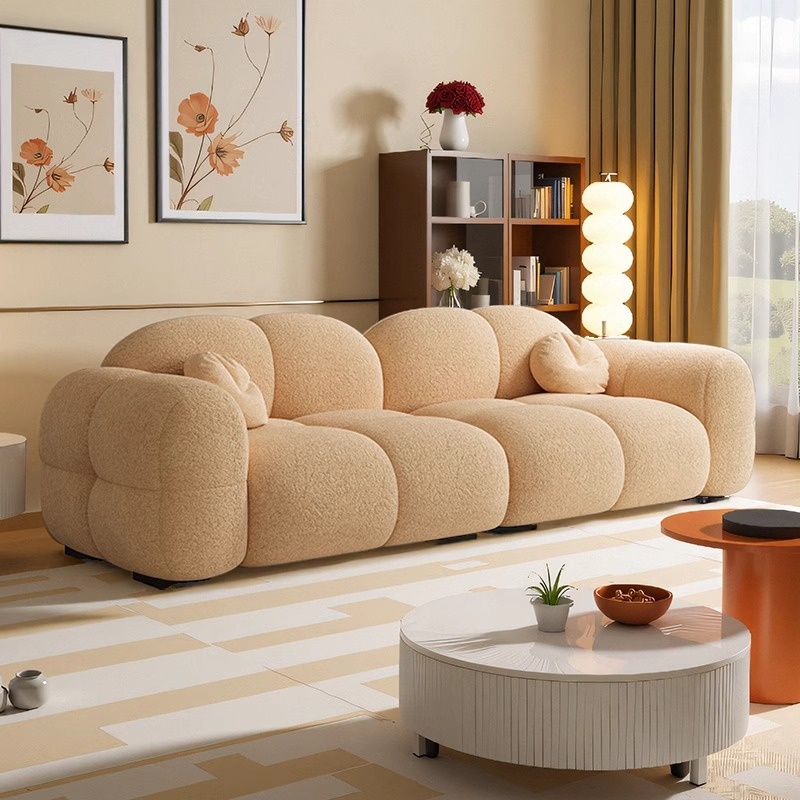 Trendy Solid Color Stain Resistant Loveseat in Black/Dark Gray/Taupe for 2 People with 2 Pillows - image 6