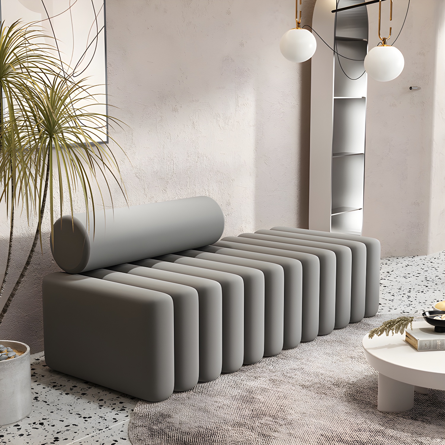 Velvet Contemporary Standard Sofa Armless Sofa for Living Room, Apartment - image 8
