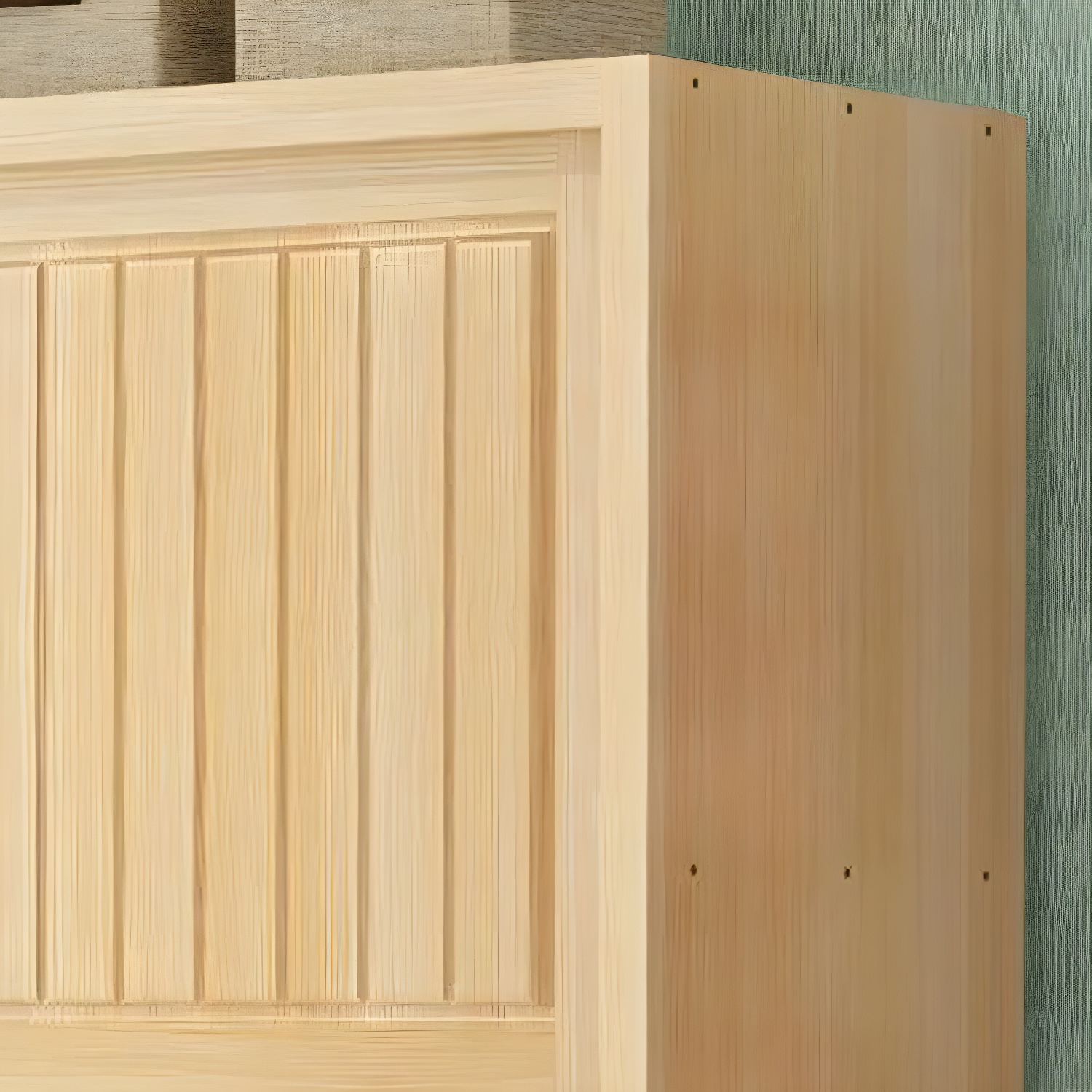 Contemporary Solid Wood Sliding Door Wardrobe Cabinet with Shelves - image 9