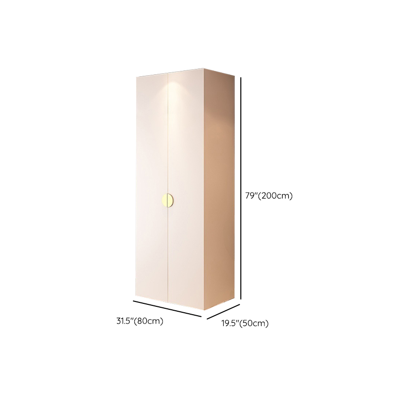 Chic White Wood Wardrobe Armoire with Clothing Rod & Shelves - image 16