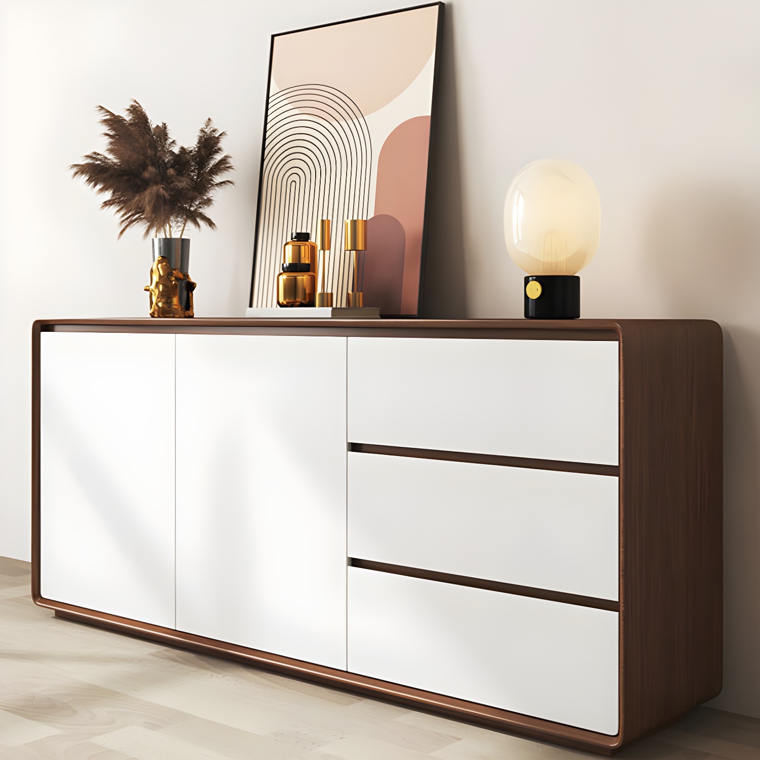 Modern and Contemporary Credenza Wood Dining Buffet with Cabinets and Drawers - image 18