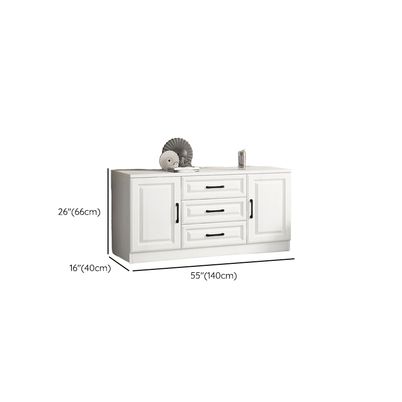 Modern Standalone Timber Utility Cabinet with Storage Drawer and Pull Bars in White - image 17