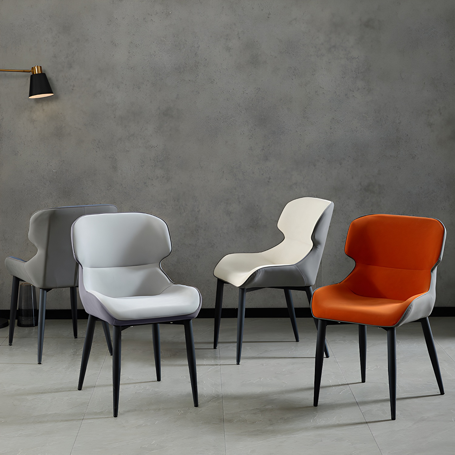 Nordic Style Metal Armless Dining Chairs Wingback Side Chair for Home Use - image 16