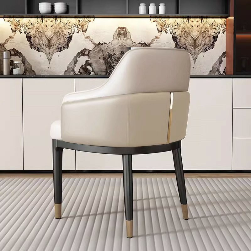 Stylish Modern Sloped Arm Chair for Kitchen & Dining with Low Back and Arms - image 3