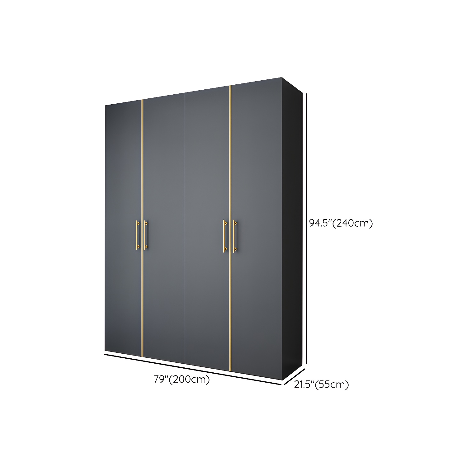 Modern Wardrobe Closet Grey Engineered Wood Wardrobe Cabinet - image 23