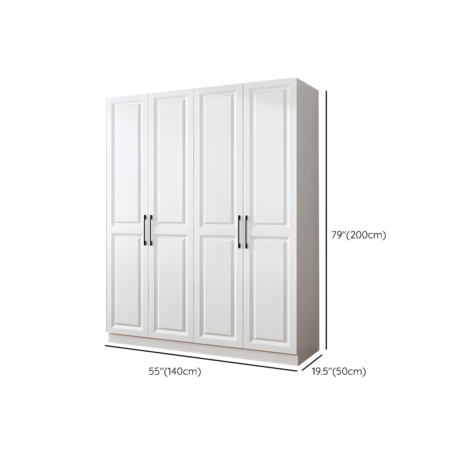 Modern White Wood Wardrobe Armoire with Shelves & Clothing Rod - Spacious and Stylish - image 15