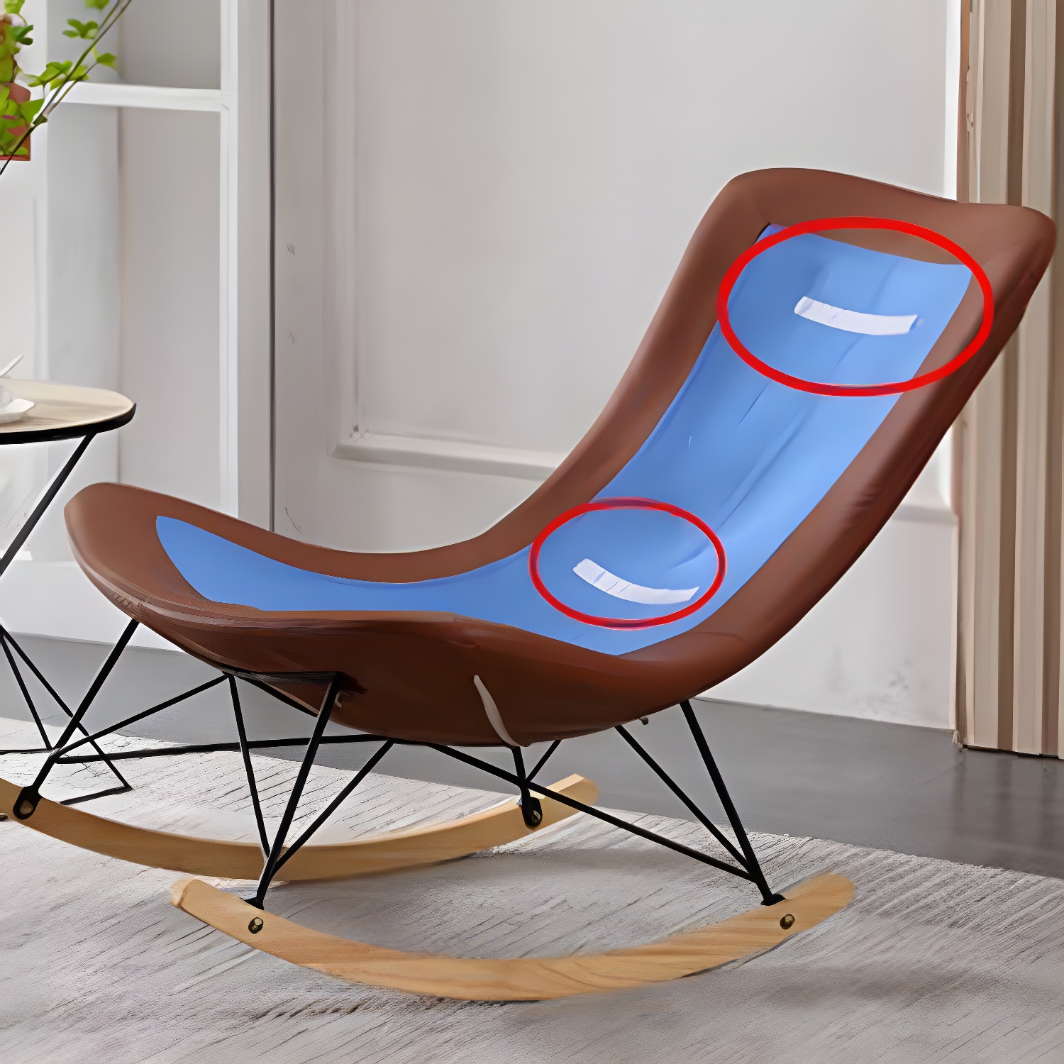 Contemporary Rocking Chair Upholstered Tufted Cushions with Light Legs Glider - image 15