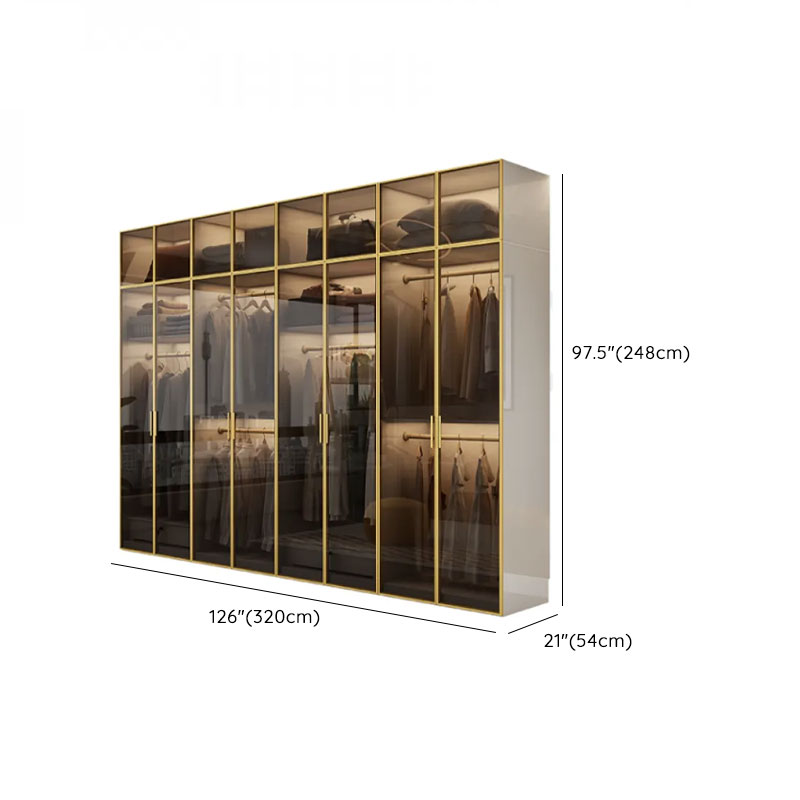 White Trendy Reclaimed Wood Almirah with Soft Close Drawer, Interior Shelves, and Hanging Rod - image 30