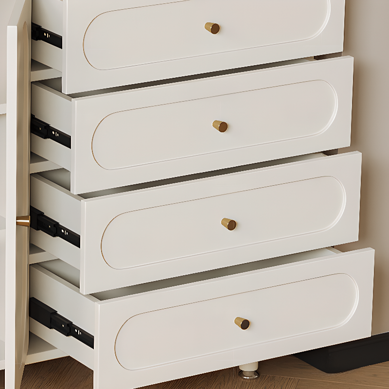 Chalk Casual Particle Board Wood Console Dresser with 5/4 Drawers, Hutch, 3 Interior Shelves, Horizontal - image 3