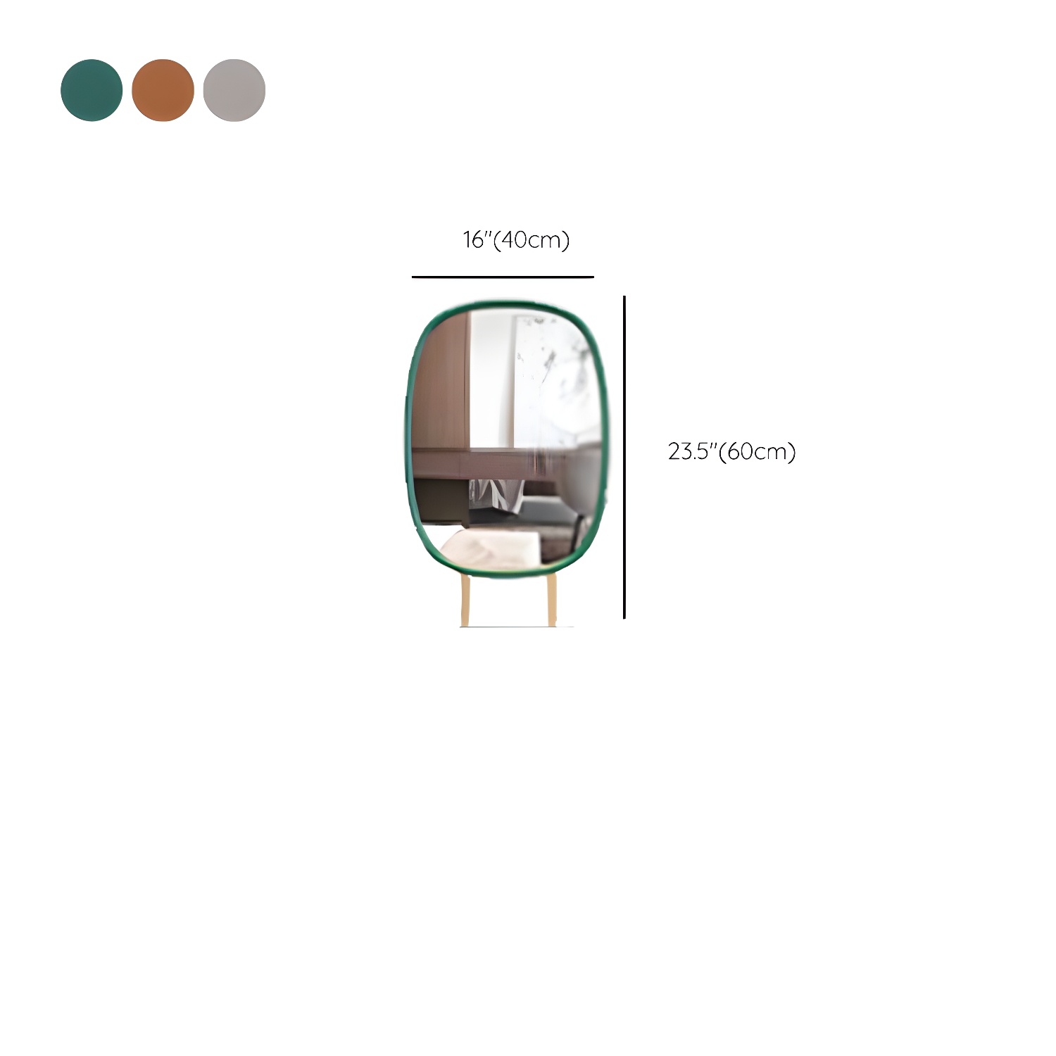 Glam Vanity Set With Drawer Leather Mirror Bedroom Make-up Vanity - image 18