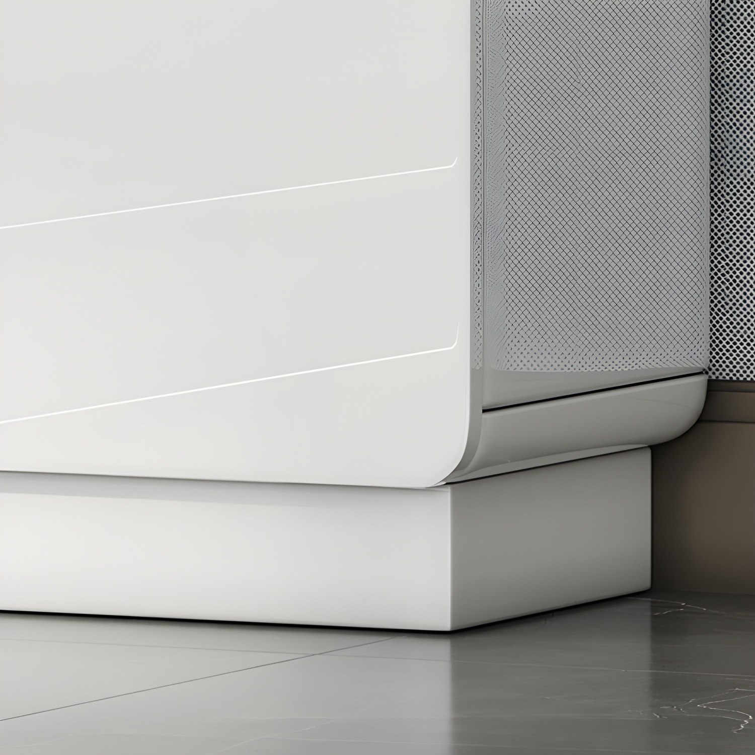 White Modern Sideboard Credenza with Adjustable Shelving and 3 Drawers - image 6