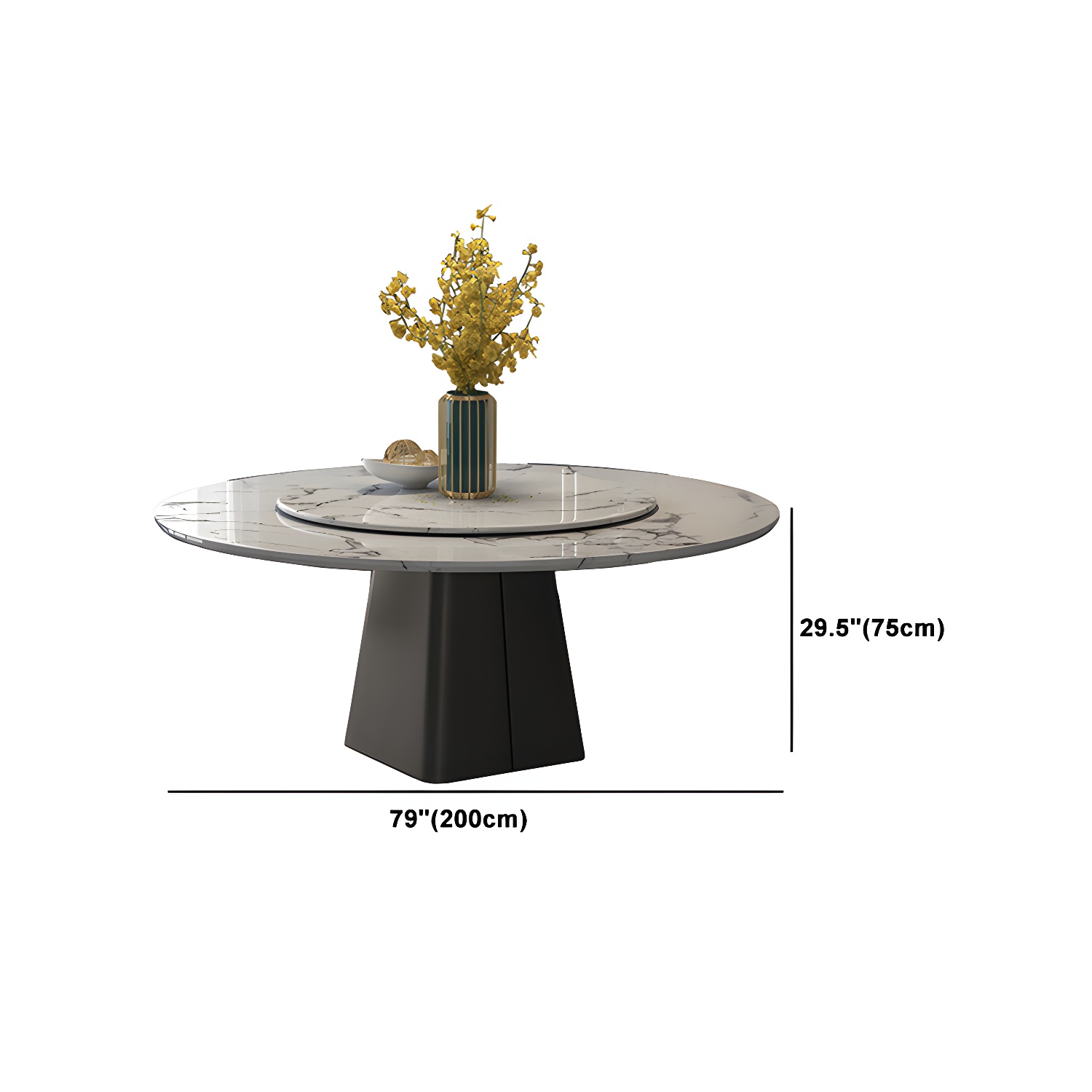 Marble Dining Table Set 1/4/5/7/11 Pcs Rectangle Table with Wingback Chairs - image 12