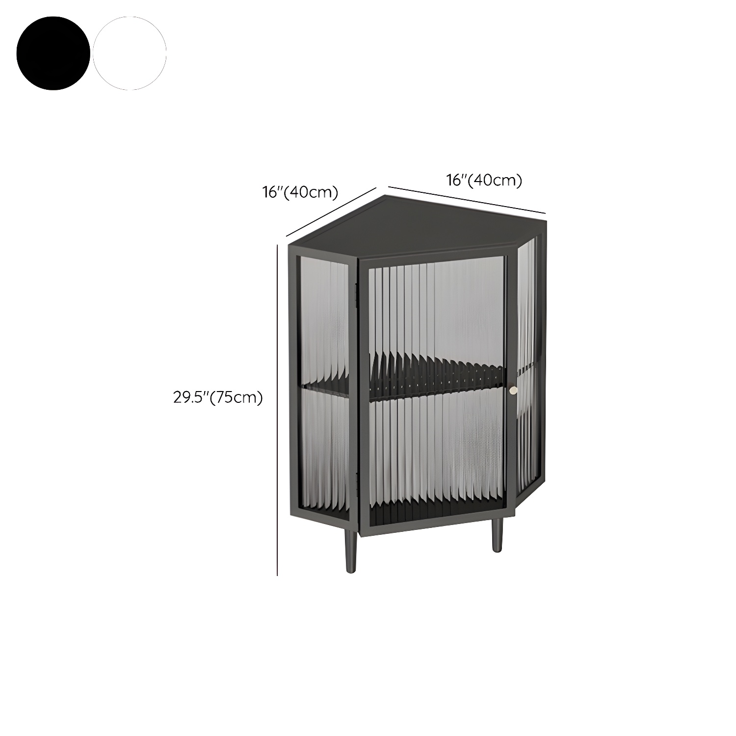 Sophisticated Steel Corner Accent Cabinet with Glass Doors and Cabinets Included - image 12