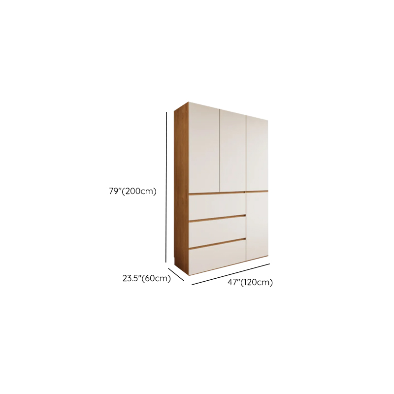 White Minimalist Laminate Wardrobe Closet with 3-Drawer/6-Drawer, Soft Close Door, Interior Shelves, and Clothing Rod - image 6