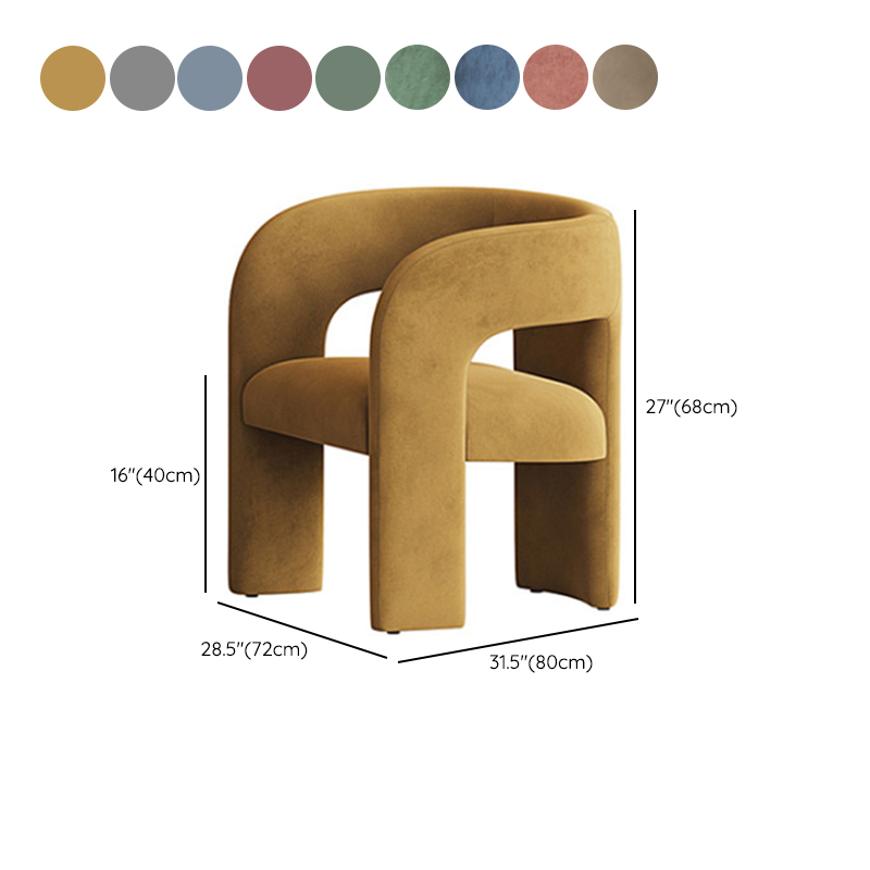 Soft-pile Fabric Upholstered Secure Outlined Arm Chair with Curved Back and Dark Blue/Light Green/Blush Legs in a Nordic Style - image 23