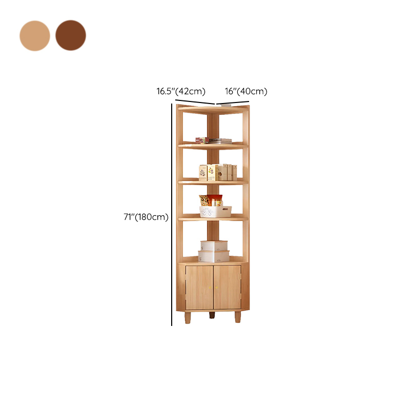 Art Deco Lumber Accent Cabinet Wood Color/Sepia Nook with Storage Cabinet, Pull Knobs and 5 Exterior Shelves/4 Exterior Shelves/3 Exterior Shelves - image 12