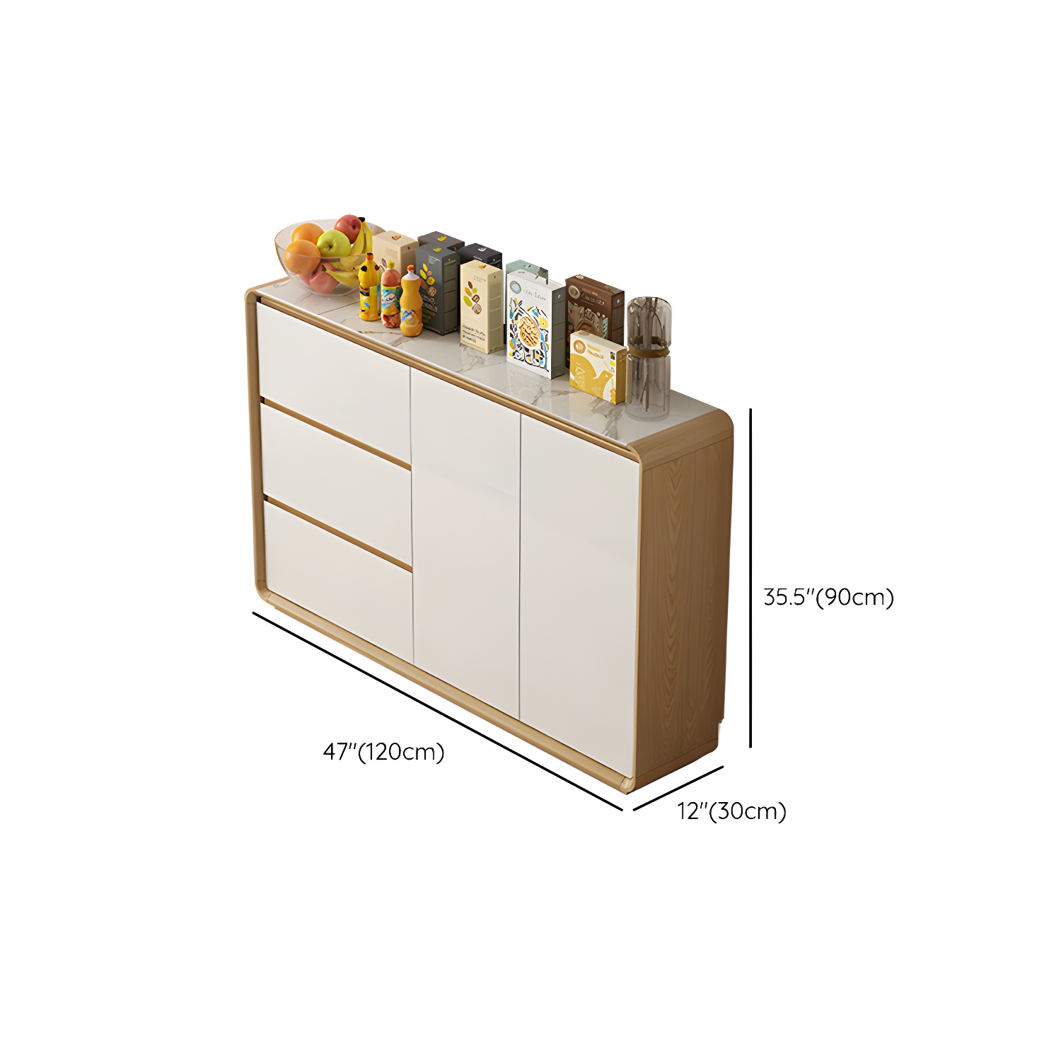 Contemporary Style Adjustable Shelving Wood Sideboard Cabinet with Cabinets and Drawers - image 10