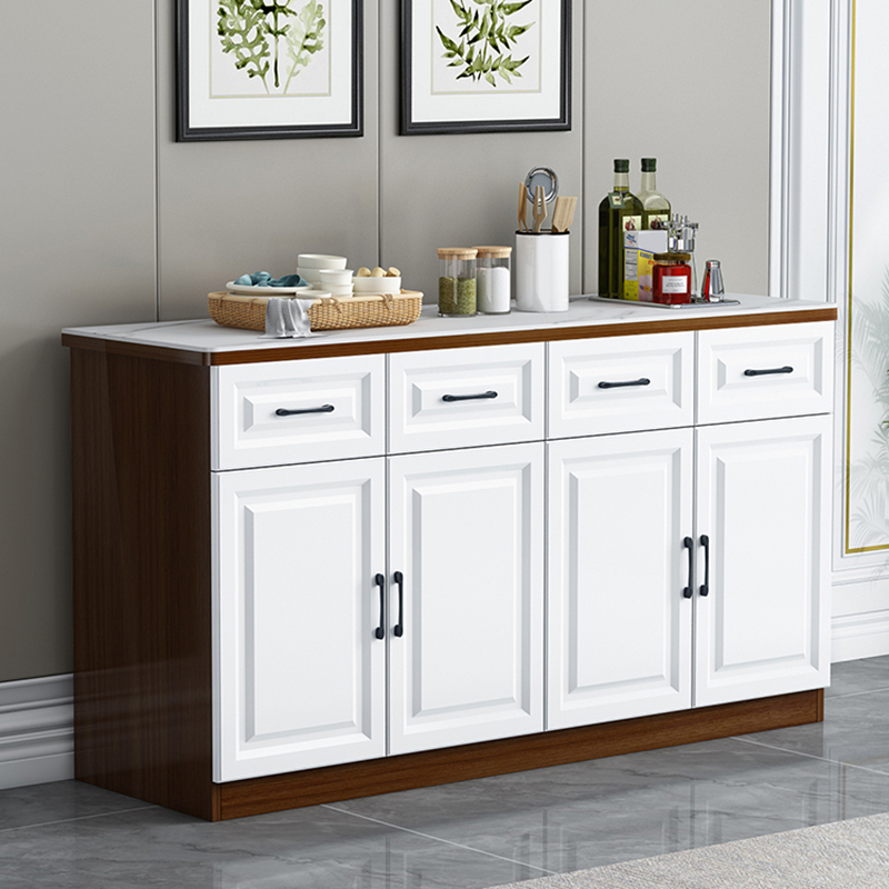 Natural Finish/Light Wood/Ashen Wood Floor Sideboard with Countertop and Kitchen Appliance Storage - image 10