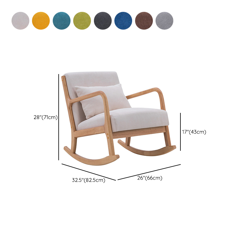 Nordic Natural Cotton Stationary Rocking Couch Chair with Back - image 24