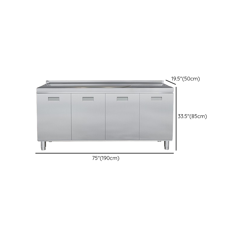 2 Shelves & 4 Doors/3 Doors/2 Doors Silver Metal Standard/Narrow Sideboard with Larder & Hutch - image 17