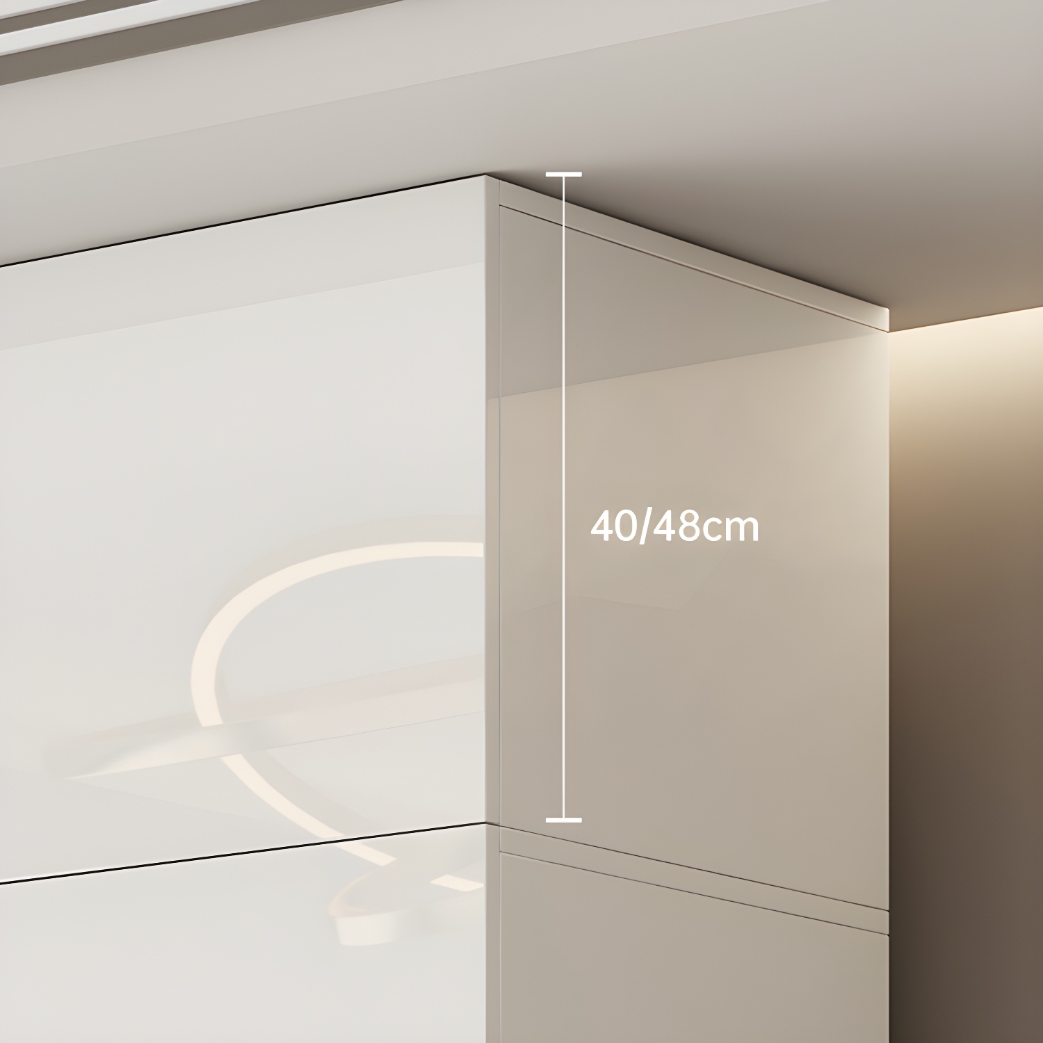 White Modern Style Wardrobe Cabinet Engineered Wood with Garment Rod - image 6