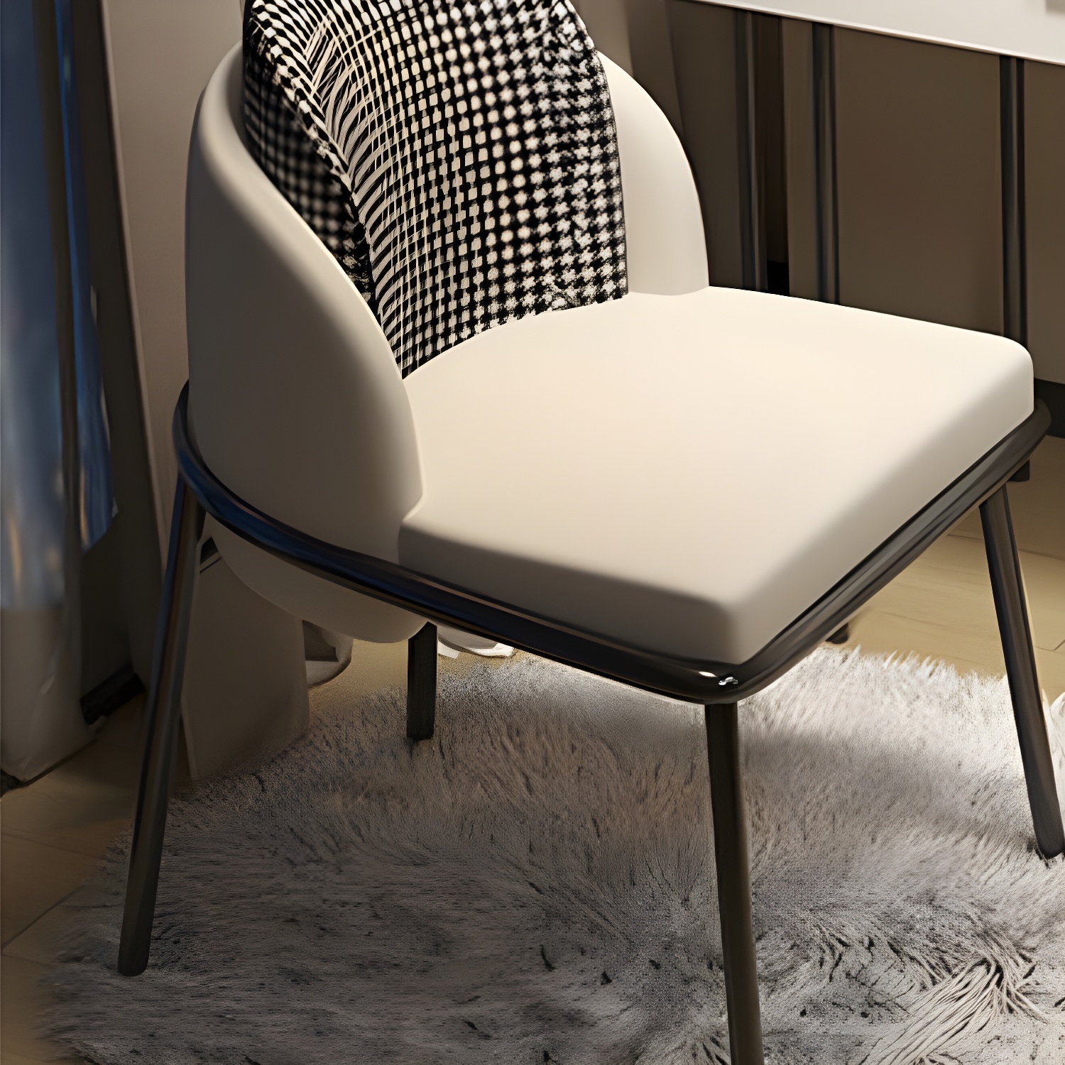 Contemporary Stone Top Vanity Table Set with Mirror and Stool Glam Slate Dressing Table - image 15