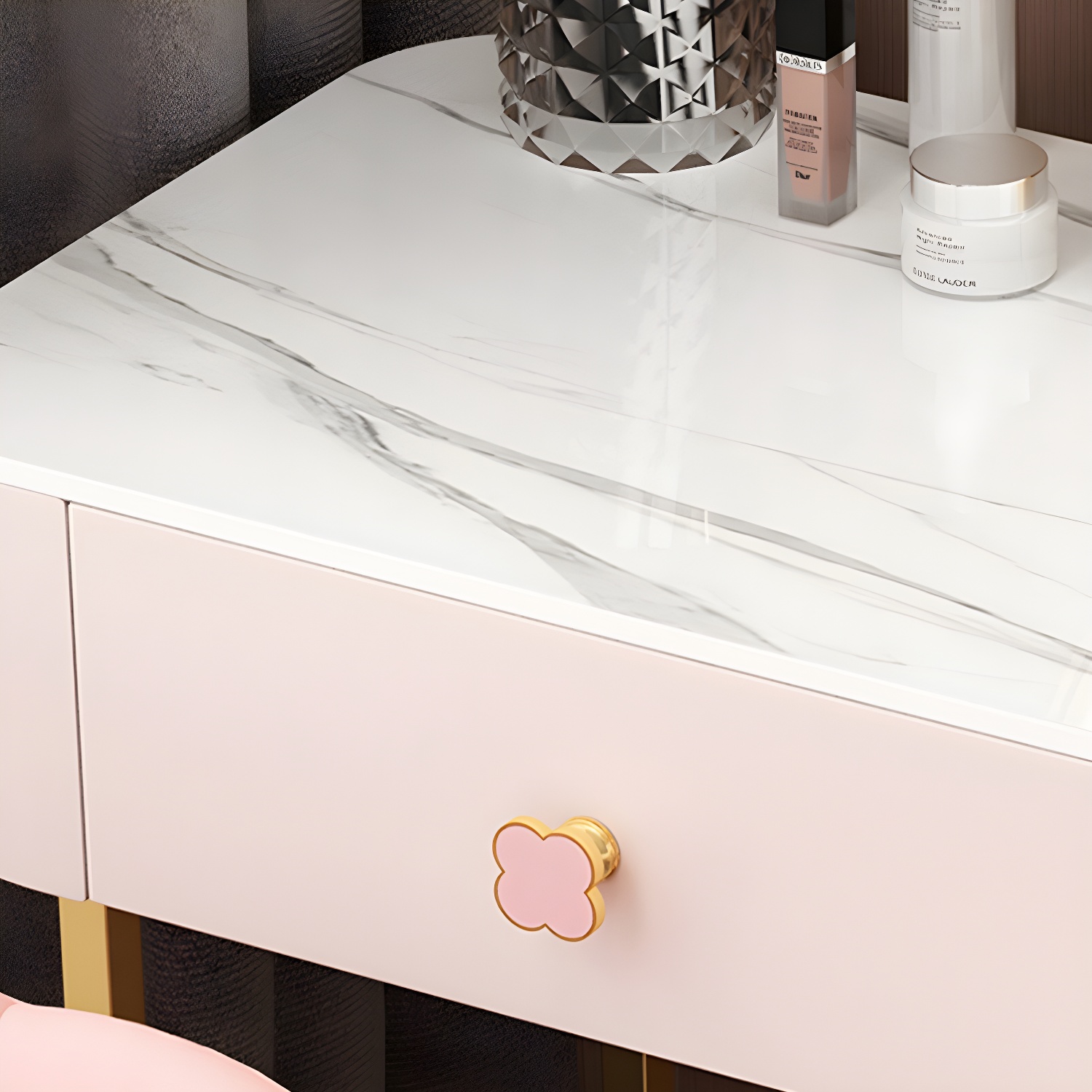 Contemporary Wooden Make-up Vanity with Storage Drawers in Rectangle - image 10
