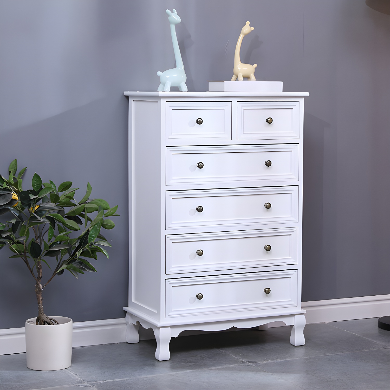Vintage Solid Wood Dresser 14" W Vertical Storage Chest with Drawers - image 7