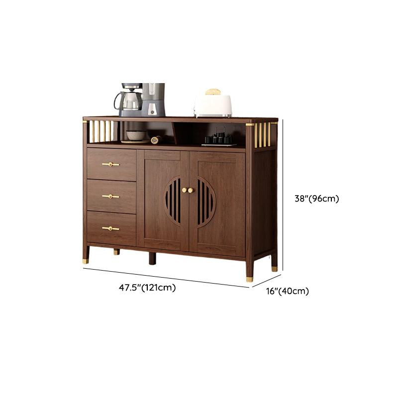 Espresso Standard/Wide/Narrow Timber Sideboard with 4 Doors/3 Doors/2 Doors, Adaptable Shelf and Pantry Hutch, 3 Drawers/6 Drawers/2 Drawers Included/Not Included - image 34