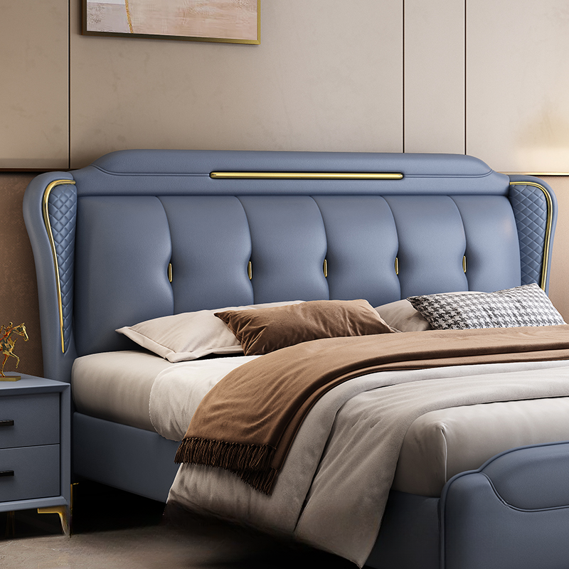 Modish Timber Panel Headboard with No Distressing, Arched/Rectangle/Camelback Shape for Full/King/Queen Bed, Featuring Sponge Upholstery Fill and Standard Height