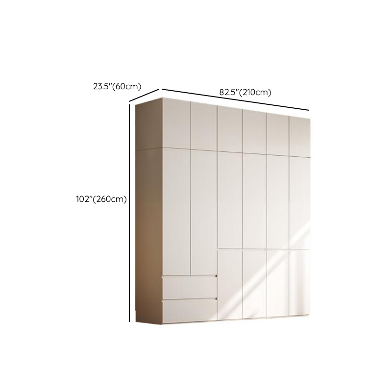 Chalk Modern Natural Wood Standalone Almirah with Soft Close Drawer, Interior Shelves, and Hanging Rod - image 33